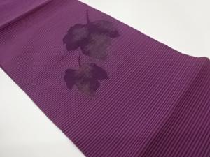 絽綴れ葉模様織出し名古屋帯